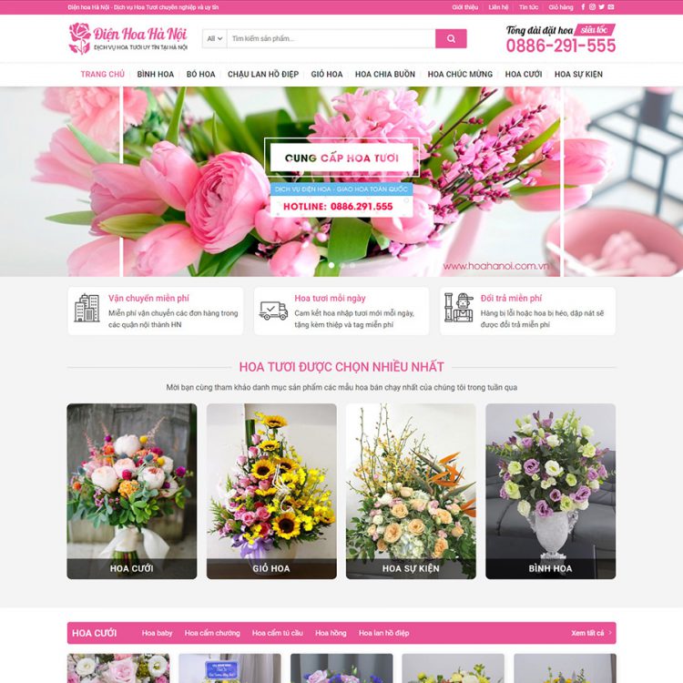 theme wordpress bán hoa tươi