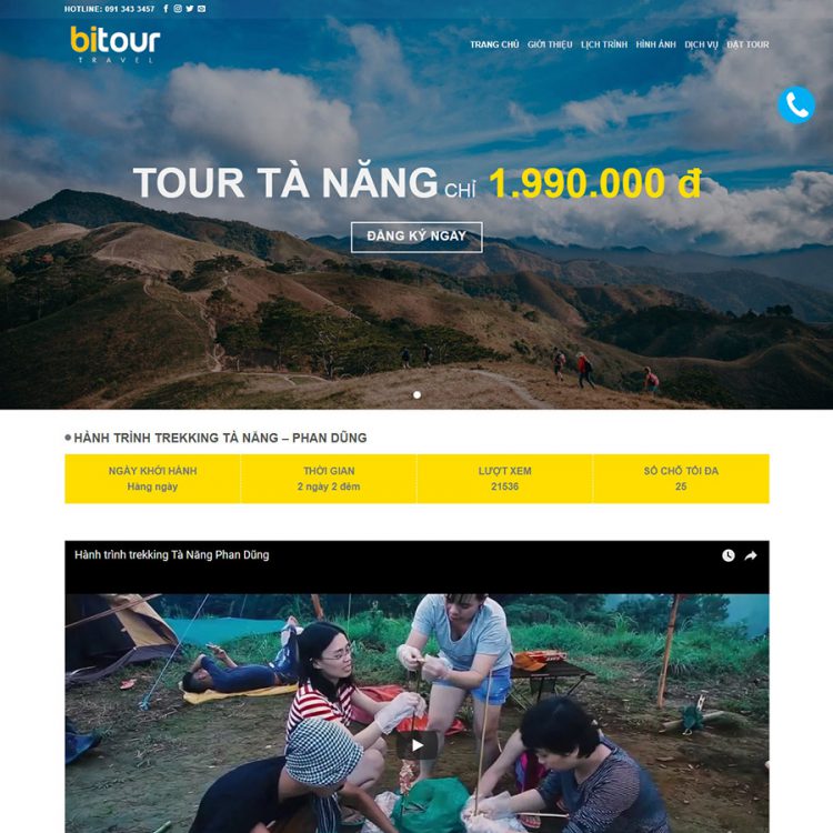 theme wordpress landing page du lịch